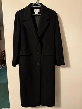 Classic Long Black Trench Coat by Worthington